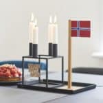 Norsk bordflag med magnet, egetræ & læder - Image 4